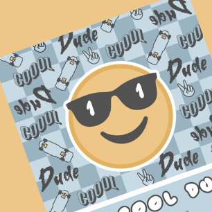 One Cool Dude Birthday Invitation Retro Blue