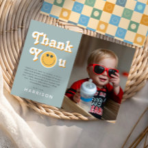 One Cool Dude Boys Photo Birthday Thank You