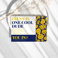 One Cool Dude Happy Face Boy First Birthday