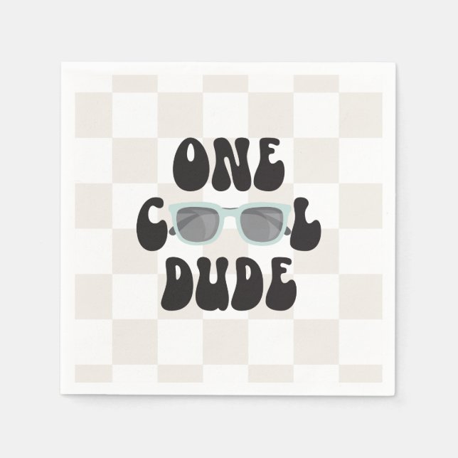 One Cool Dude Sunglasses 1st Birthday Napkin (Front)