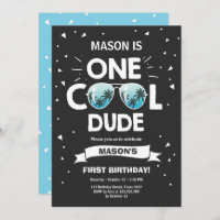 One Cool Dude Sunglasses Boy First Birthday