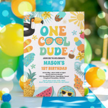 One Cool Dude Tropical Summer 1st Birthday Party