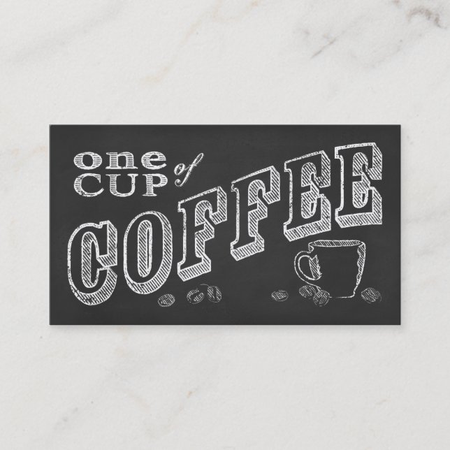 ONE CUP OF COFFEE chalkboard punch cards (Front)