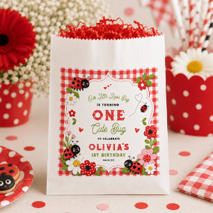 One Cute Bug Floral Ladybug 1st Birthday party Favour Bags