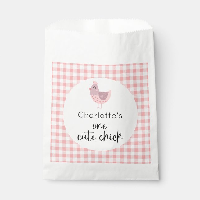 One Cute Chick 1st Birthday Favour Bags (Front)