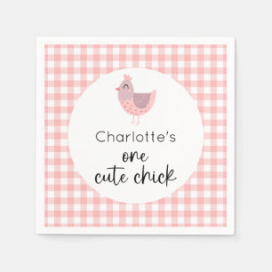 One Cute Chick 1st Birthday Napkin