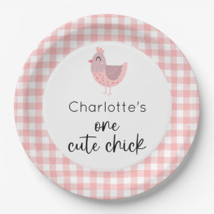 One Cute Chick 1st Birthday Paper Plate