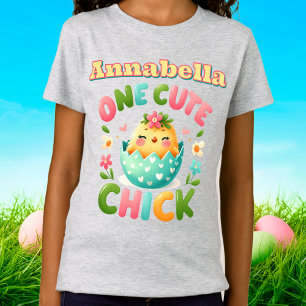 One Cute Chick Baby Bird with Hearts and Petals T-Shirt