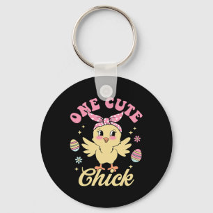 One Cute Chick Happy Easter Toddler Boys Girls Kid Key Ring