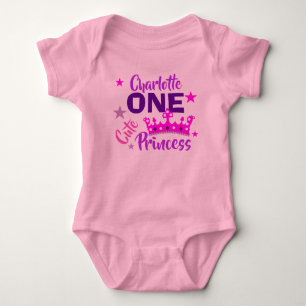 One Cute Princess 1st Birthday Personalised Baby Bodysuit