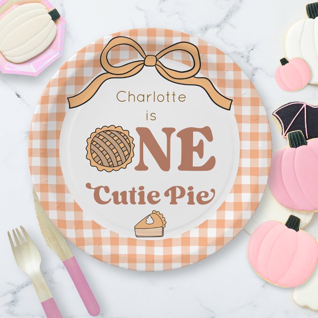 One Cutie Pie 1st Birthday Paper Plate (Creator Uploaded)