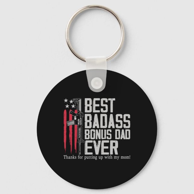 One D Bonus Stepdad Birthday Step Dad Fathers Day  Key Ring (Front)