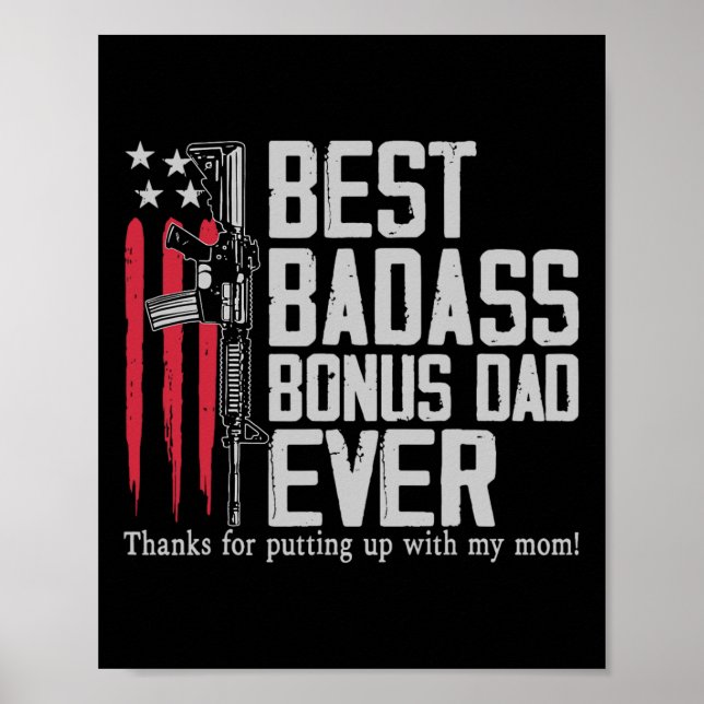One D Bonus Stepdad Birthday Step Dad Fathers Day  Poster (Front)