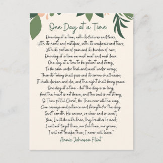 One Day At A Time Annie Johnson Flint Postcard