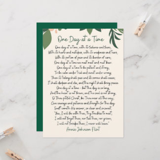 One Day At A Time Annie Johnson Flint Postcard