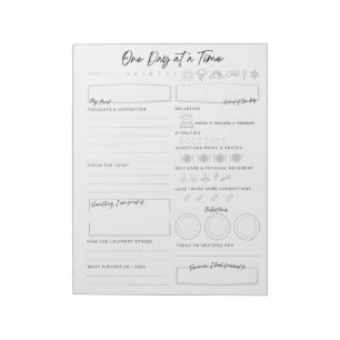 One Day at a Time Daily Mood Tracker Notepad