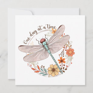 One Day at a Time Dragonfly Sublimation Holiday Card
