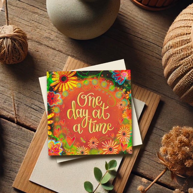 One Day at a Time Encouragement Pretty Floral (Creator Uploaded)