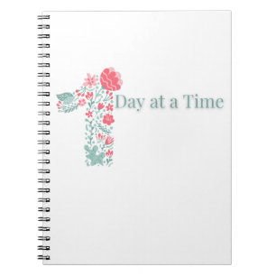 One Day at a Time Floral Daily Positive Gifts Notebook