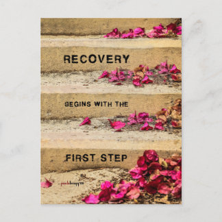 One Day at a Time (Flowers on Steps / Recovery) Postcard