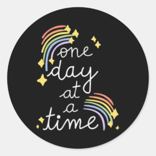 One Day At A Time Mental Health Problems Inspirati Classic Round Sticker