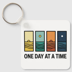 One Day At a Time Mental Health Reminder Key Ring