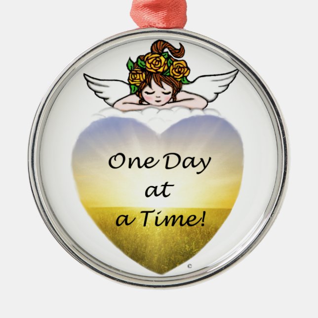 One Day at a Time Metal Tree Decoration (Front)