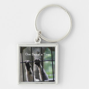 "One Day at a Time", Motivational Quote Key Ring