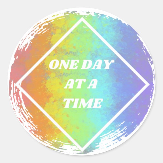 One Day At A Time - NA, Narcotics Anonymous Classic Round Sticker (Front)