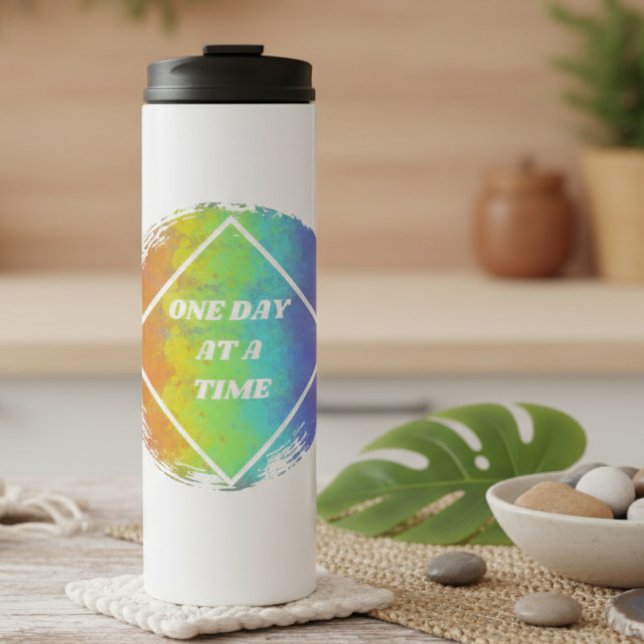 One Day At A Time - NA, Narcotics Anonymous Thermal Tumbler (Creator Uploaded)