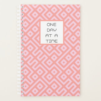 One Day at a Time Pink Modern Pattern Planner