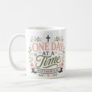 One Day At A Time Religious Christian Quote Coffee Mug