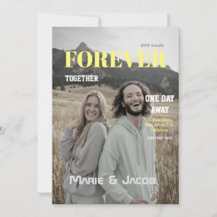 one day away dinner couple magazine photo yellow w invitation