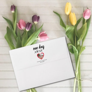 One Day Away Heart Photo Rehearsal Dinner Envelope