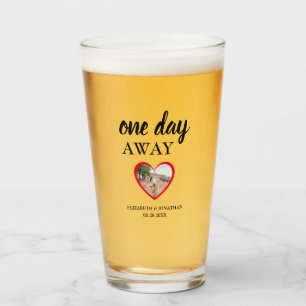 One Day Away Heart Photo Rehearsal Dinner Glass