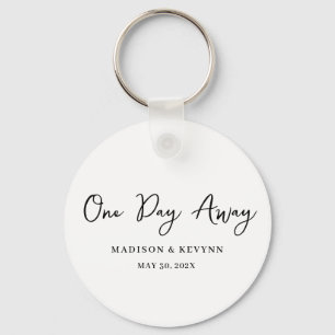 One Day Away Minimal and Chic   Wedding Key Ring