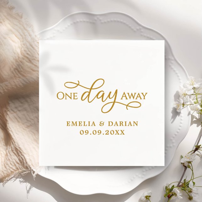 One Day Away Wedding Rehearsal Dinner Napkins (Creator Uploaded)