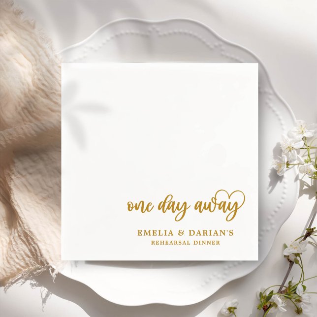 One Day Away Wedding Rehearsal Dinner Napkins (Creator Uploaded)