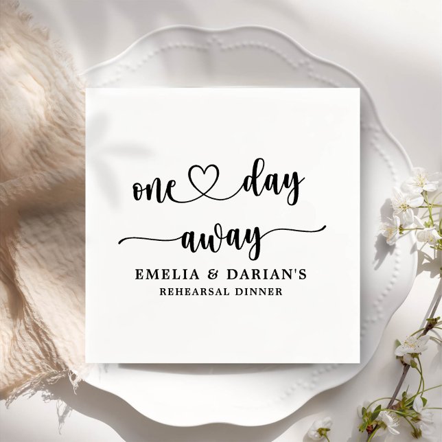 One Day Away Wedding Rehearsal Dinner Napkins (Creator Uploaded)