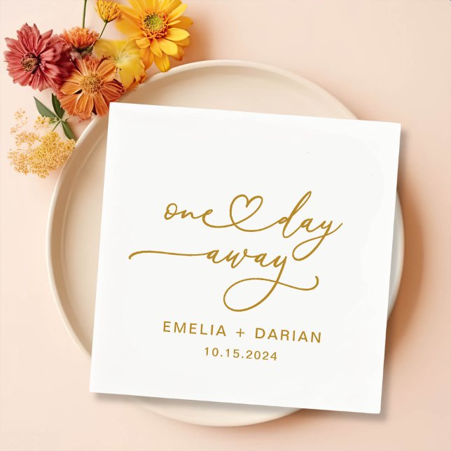 One Day Away Wedding Rehearsal Dinner Napkins (Creator Uploaded)