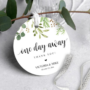 One day away, Wedding Rehearsal Thank you Gifts, Favour Tags