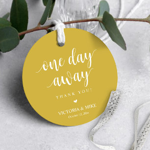 One day away, Wedding Rehearsal Thank you Gifts,   Favour Tags