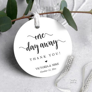 One day away, Wedding Thank you Gifts, Favour Tags