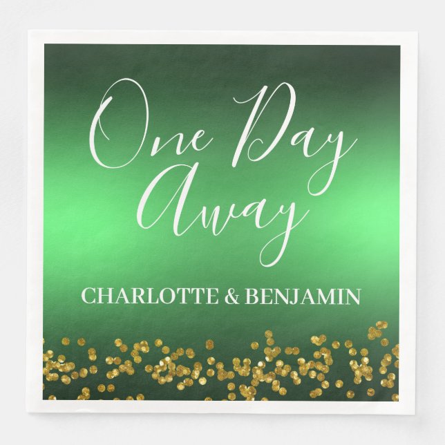  One Day Away Winter Christmas Wedding Rehearsal Napkin (Front)