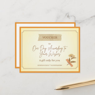 'One Day' Funny Gift Voucher Postcard