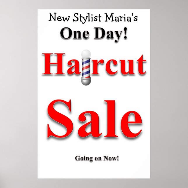 One Day Haircut Sale Beauty Salon Poster (Front)