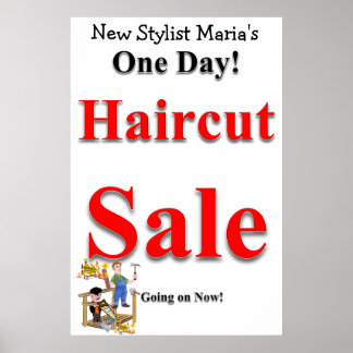 One Day Haircut Sale Beauty Salon Poster