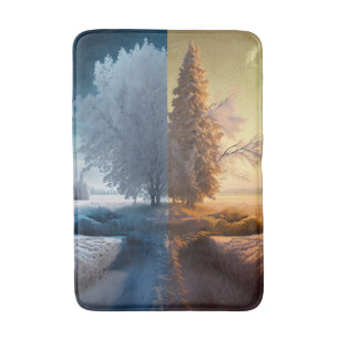 One day in winter bath mat