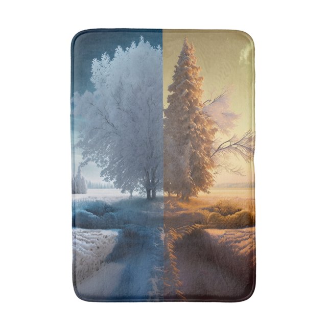 One day in winter bath mat (Front Vertical)