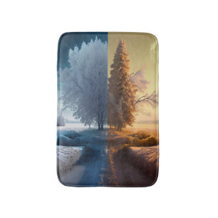 One day in winter bath mat